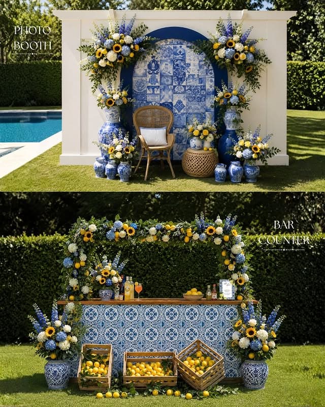 Blue & Yellow Photo Booth & Bar