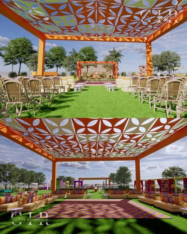 Orange Canopy Wedding