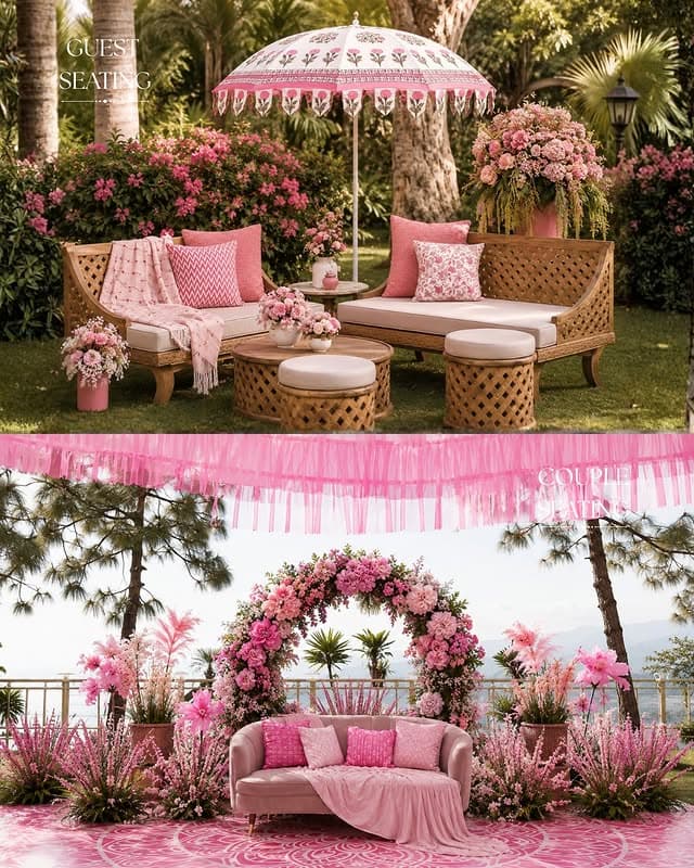 Pink & Gold Guest Seating