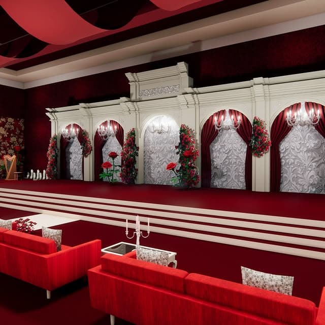 Red Formal Dinner Space